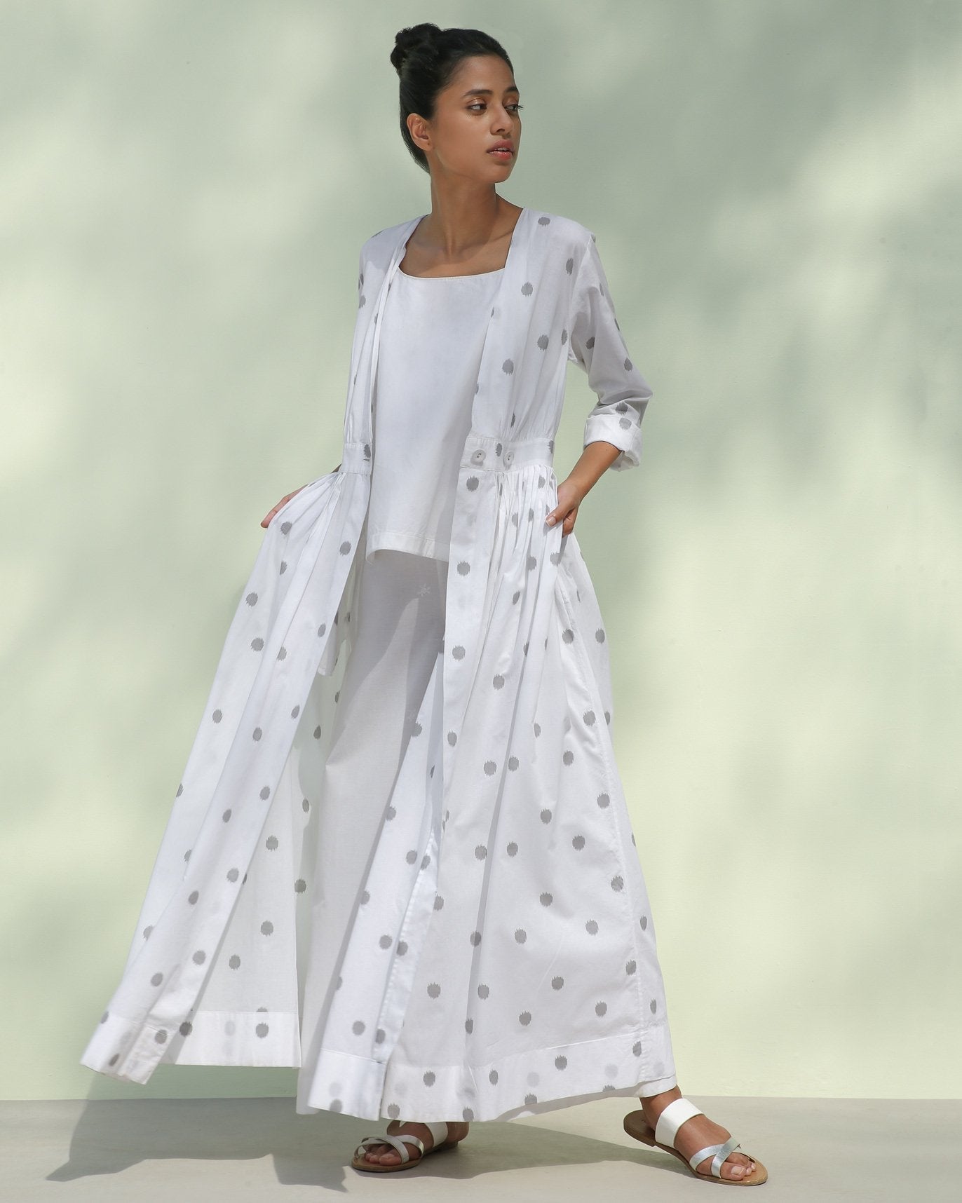 Nico Dress - Grey Ikat