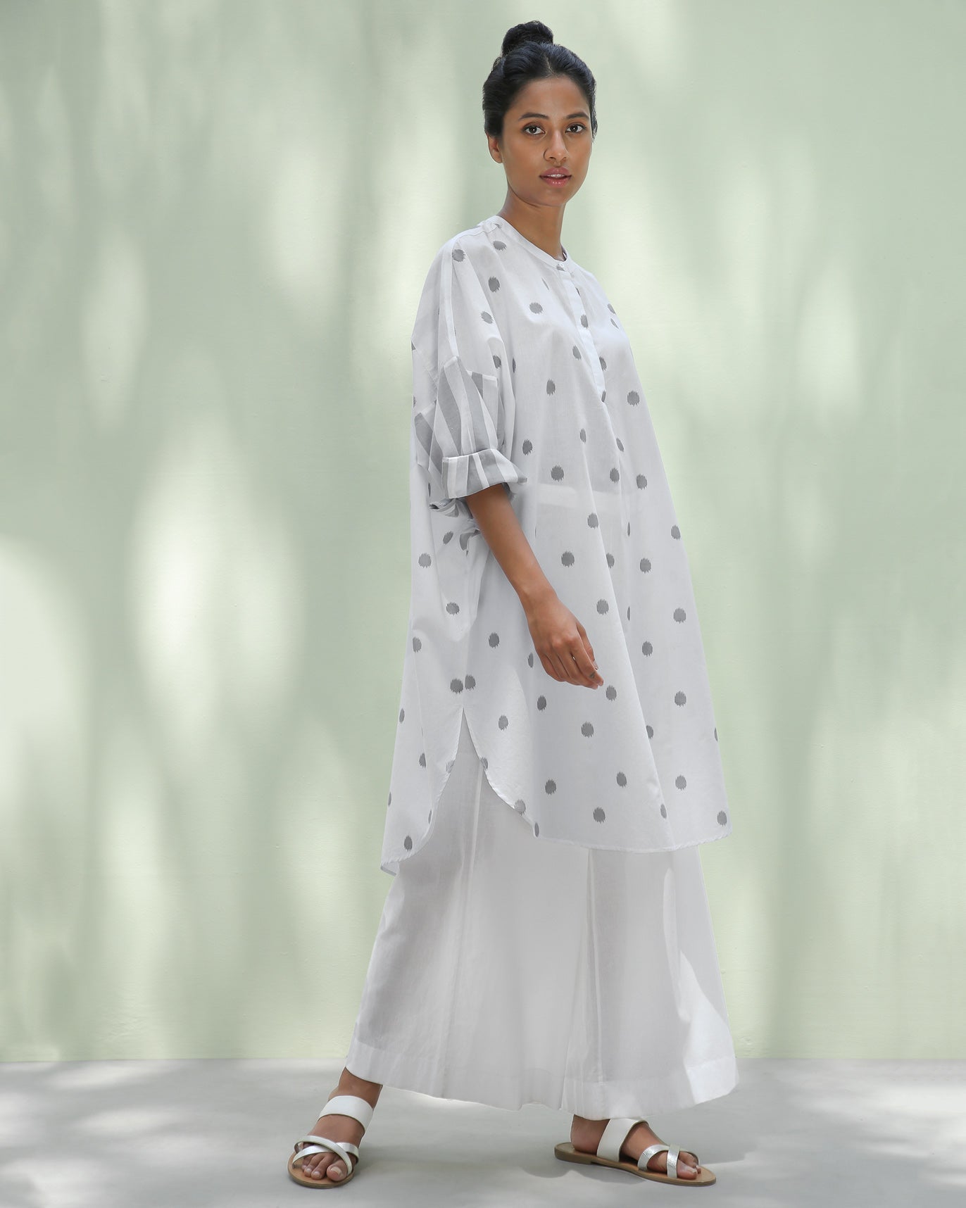 Lazy Sunday Tunic - Grey Ikat