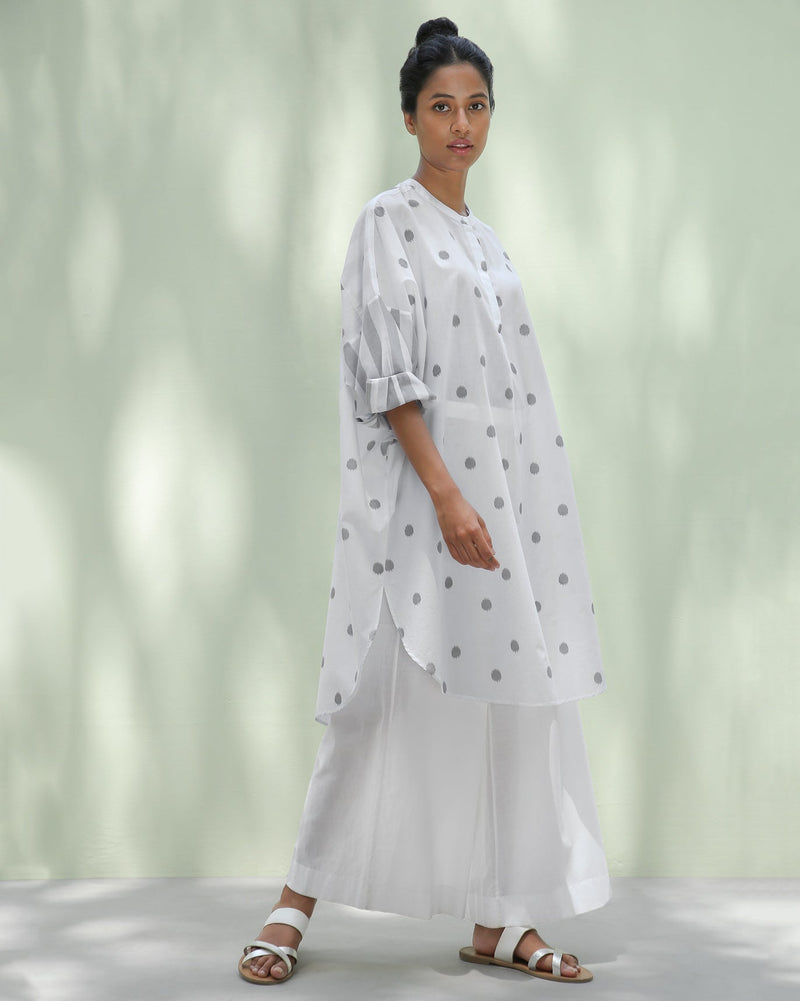 Lazy Sunday Tunic - Grey Ikat