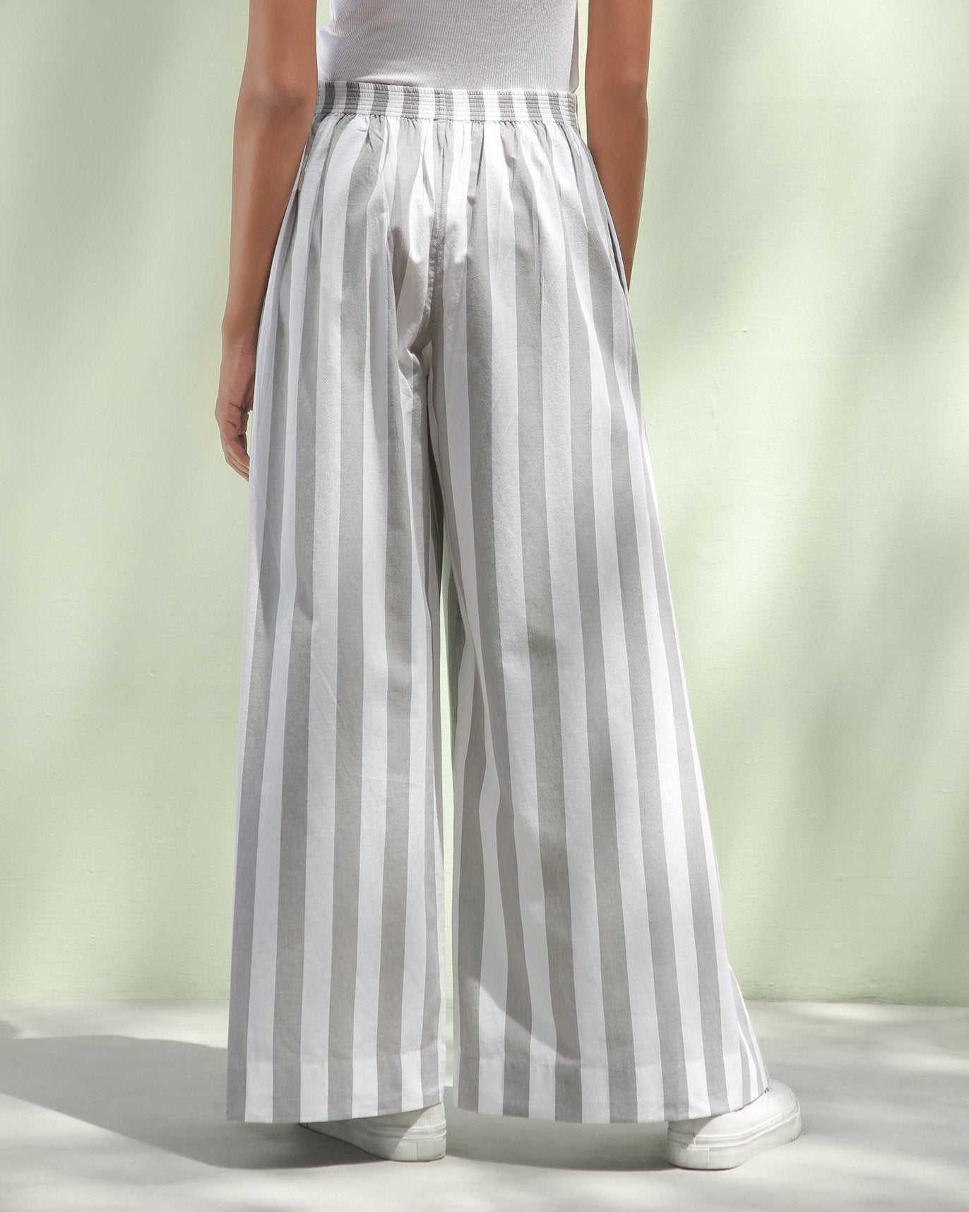 Overlap Pants - Grey Ikat