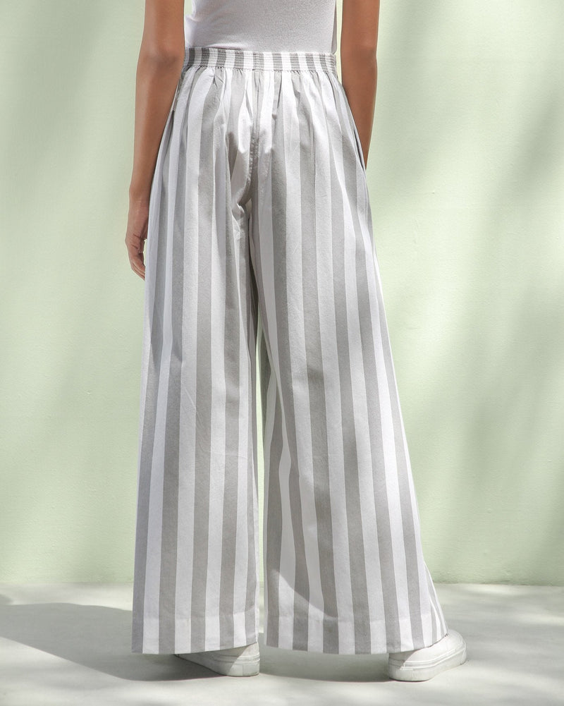 Overlap Pants - Grey Ikat