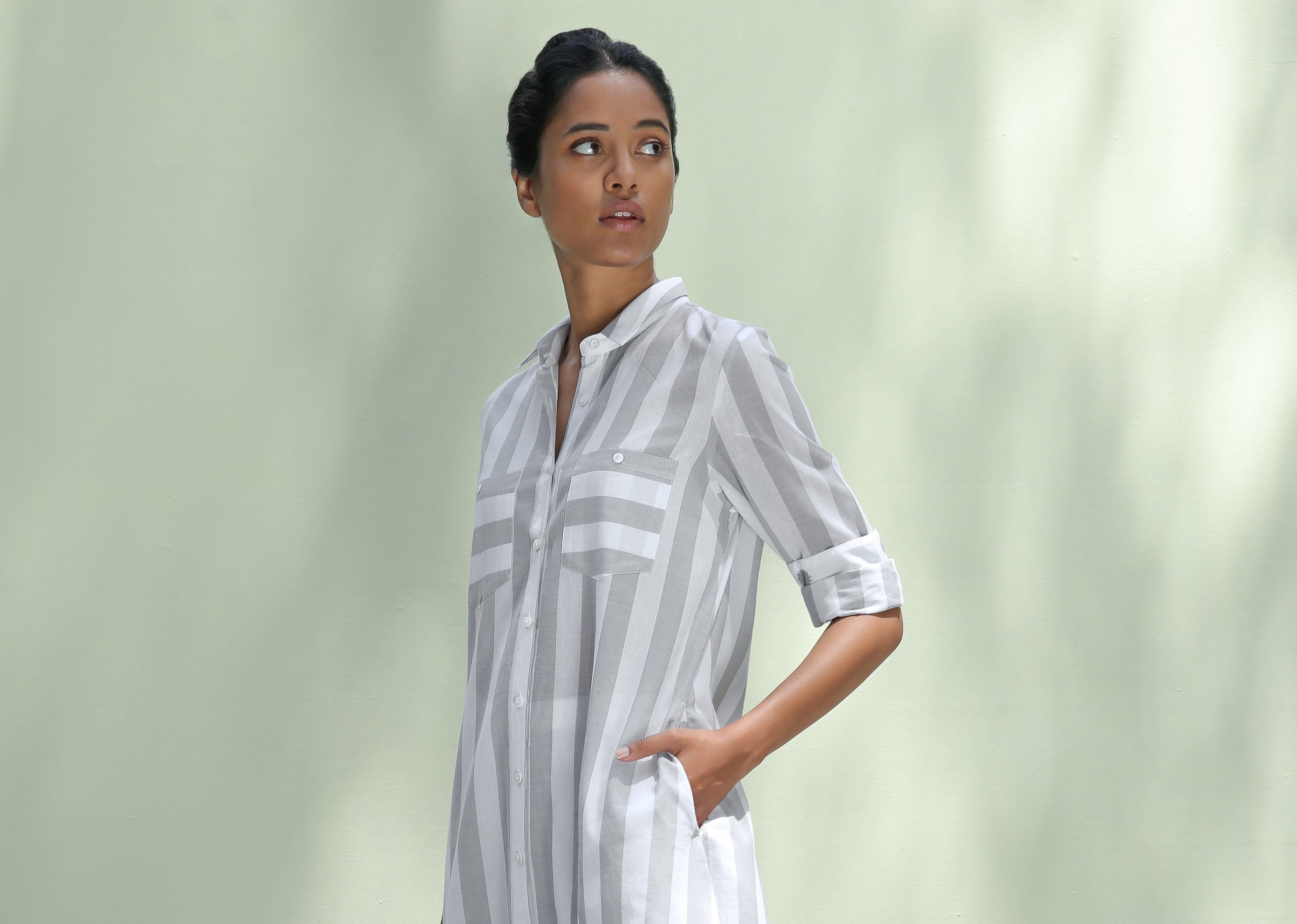 Patch Pocket Stripe Kurta