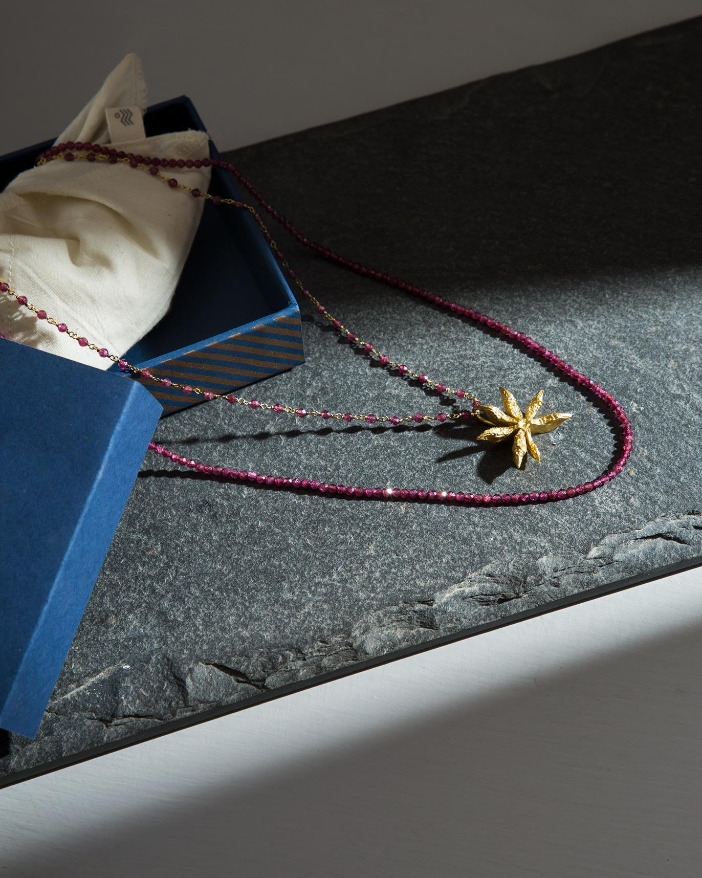 Layered Garnet Star Anise Necklace