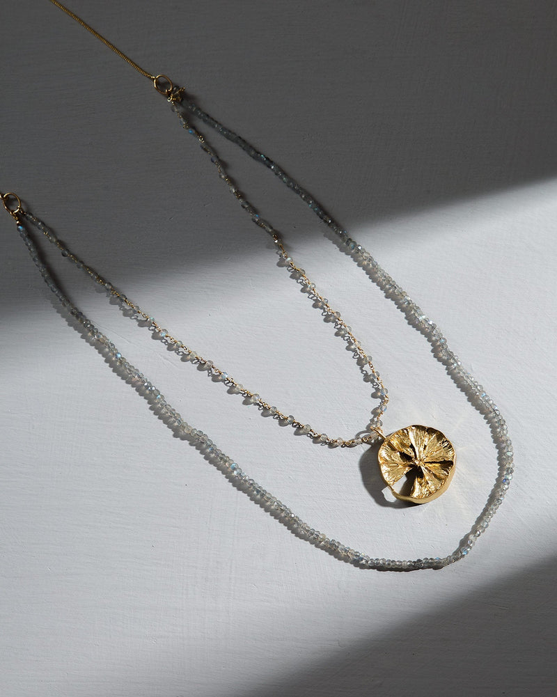 Layered Labradorite Lemon Slice Necklace