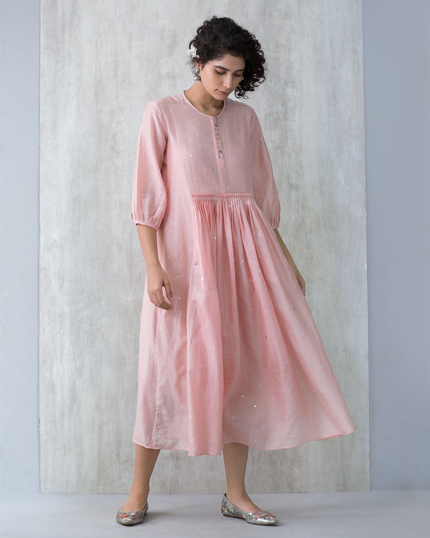 Pleated Waist Kurta & Slip Set