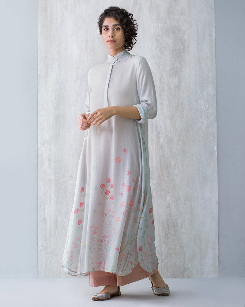 High Neck Floral Kurta