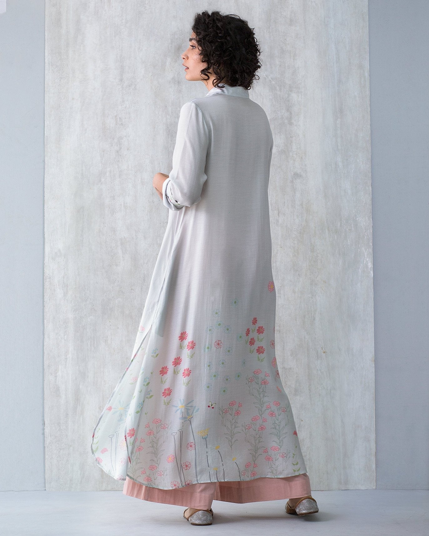 High Neck Floral Kurta