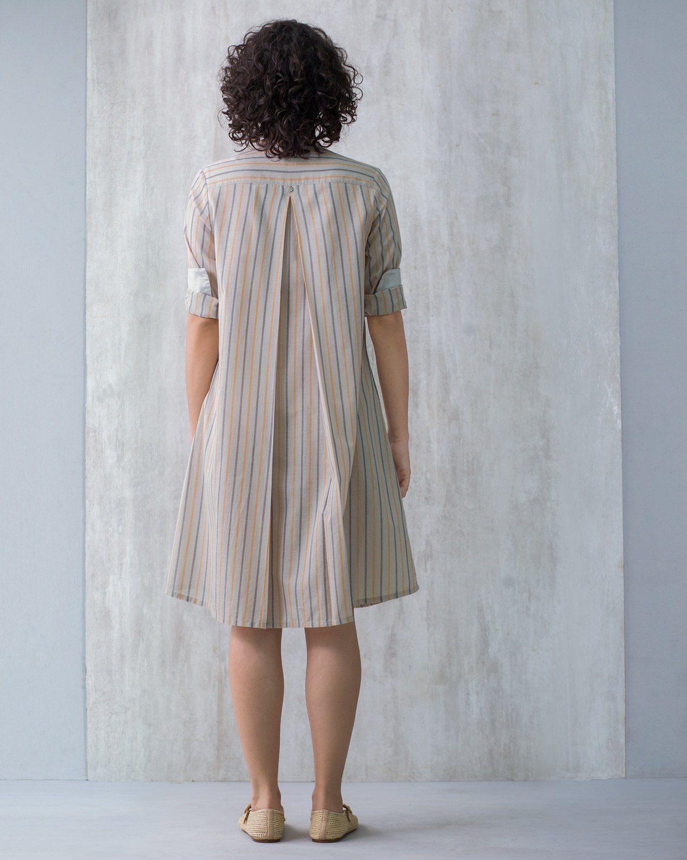 Pleated Neck Stripe Kurta