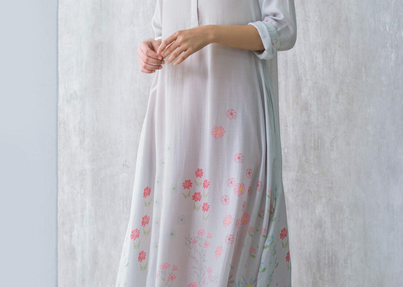 High Neck Floral Kurta
