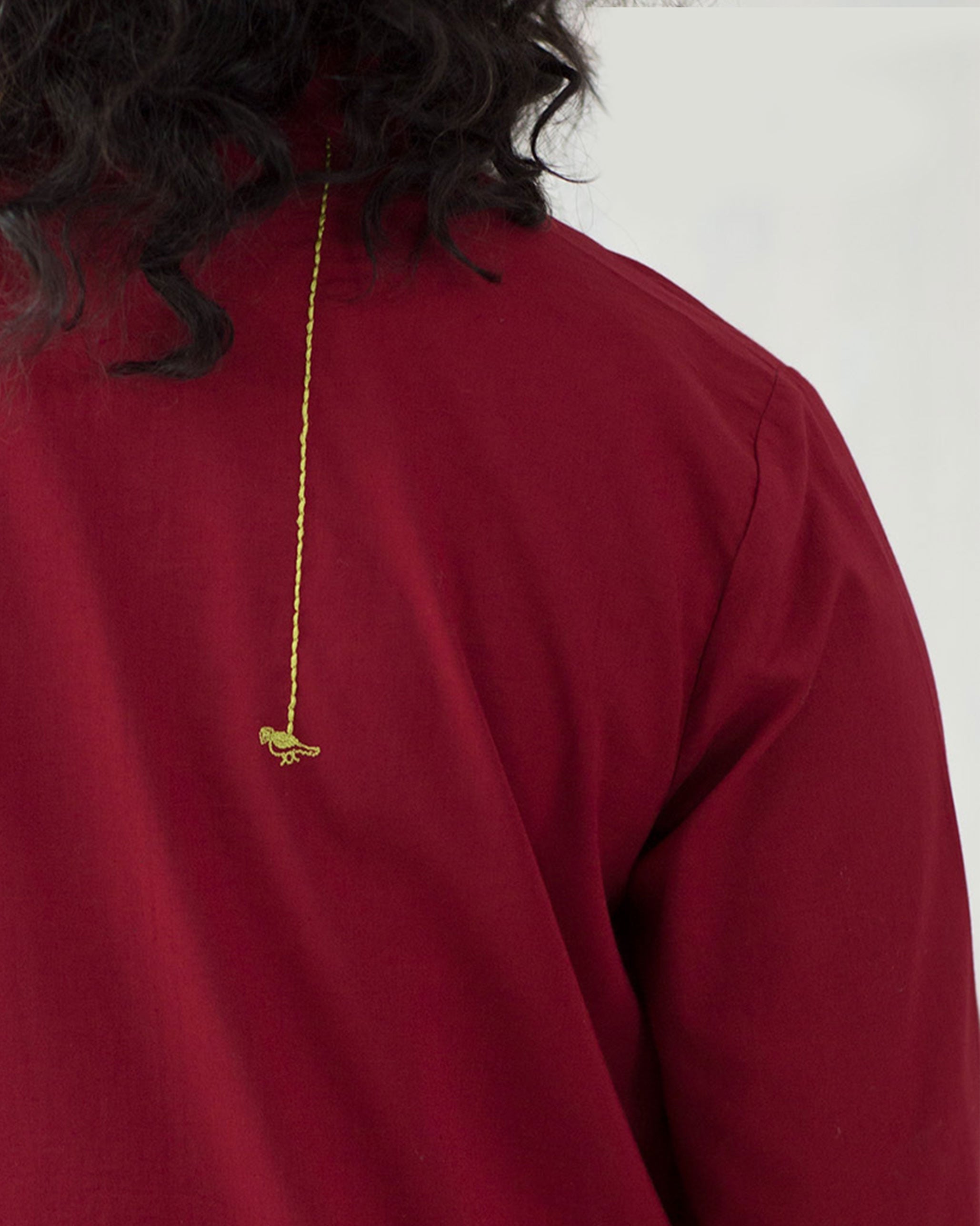 Basic Long Kurta - Red