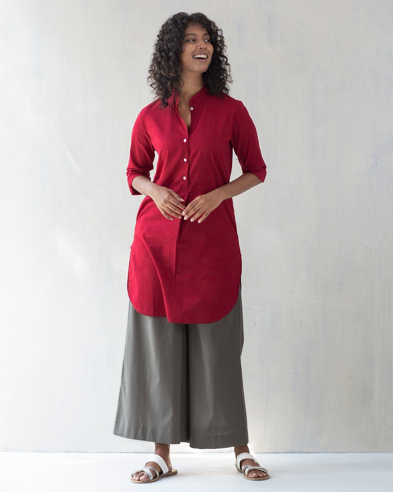 Basic Mid-length Kurta - Red
