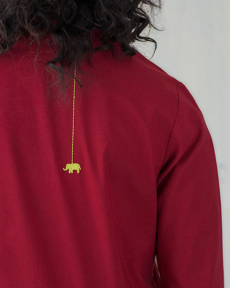 Basic Mid-length Kurta - Red
