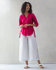 Mandarin Collar Top - Fuchsia