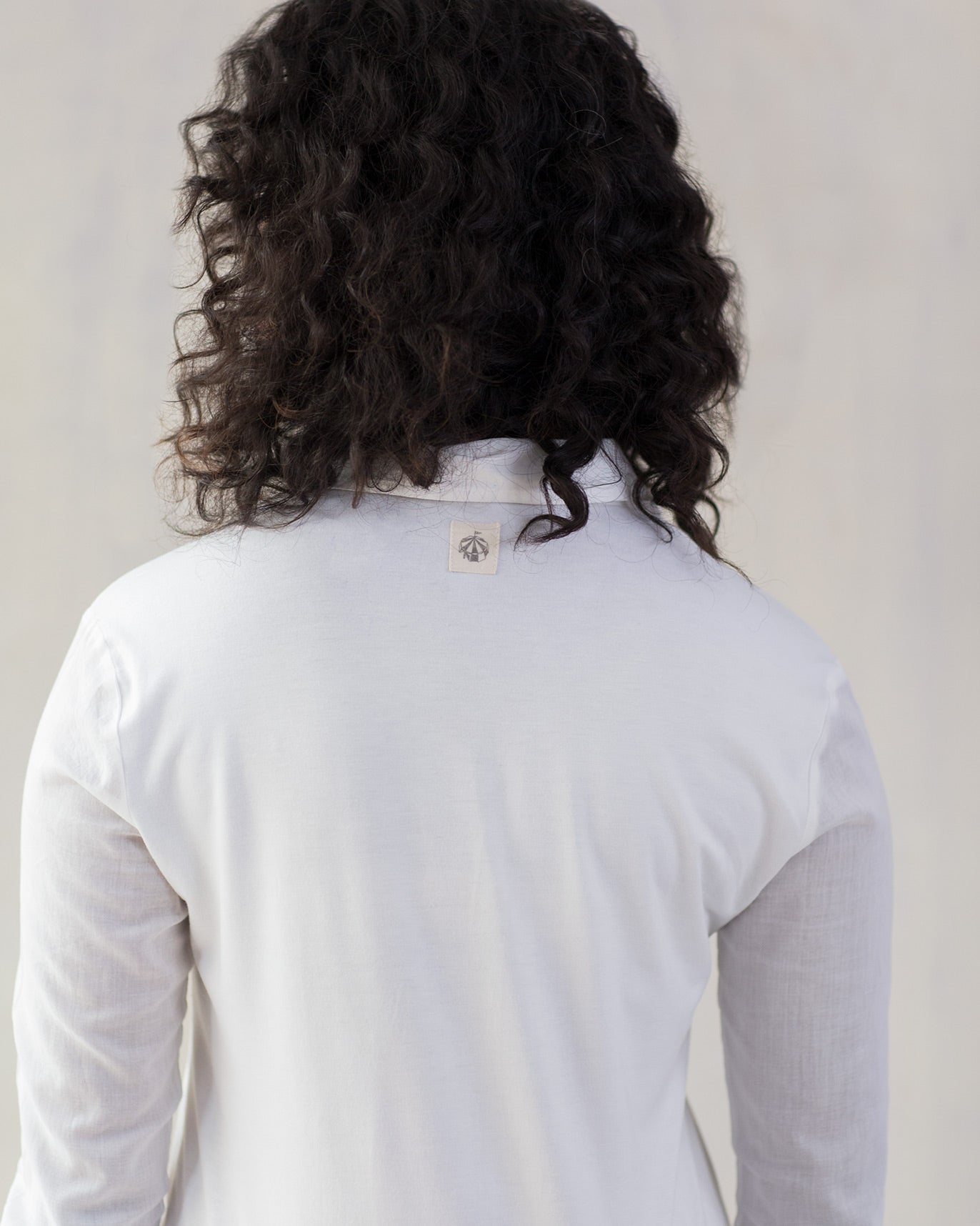 Open Collar Top - White