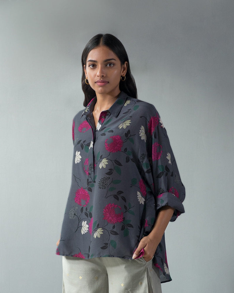 Pleated Back Top - Floral