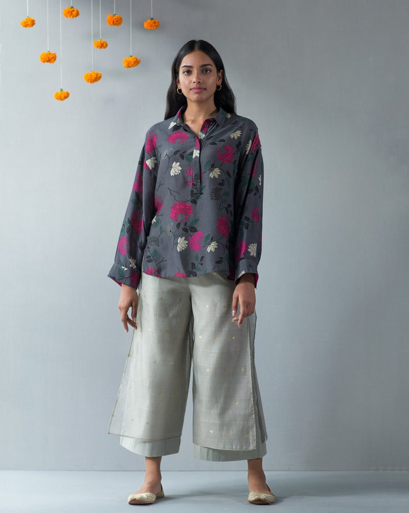 Pleated Back Top - Floral