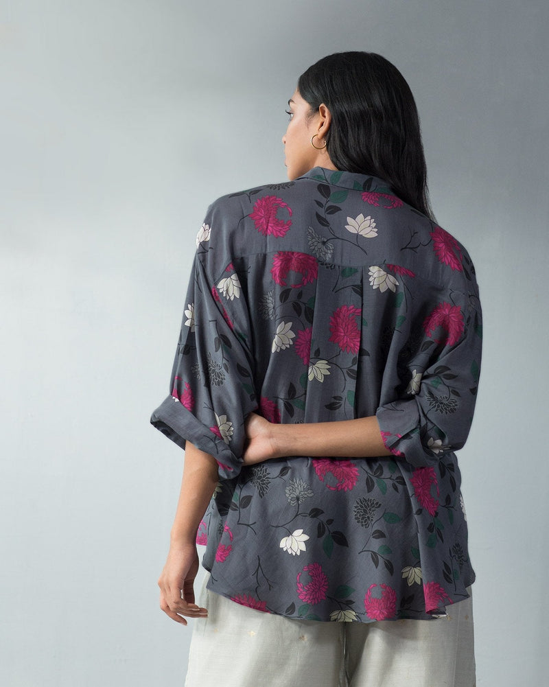 Pleated Back Top - Floral