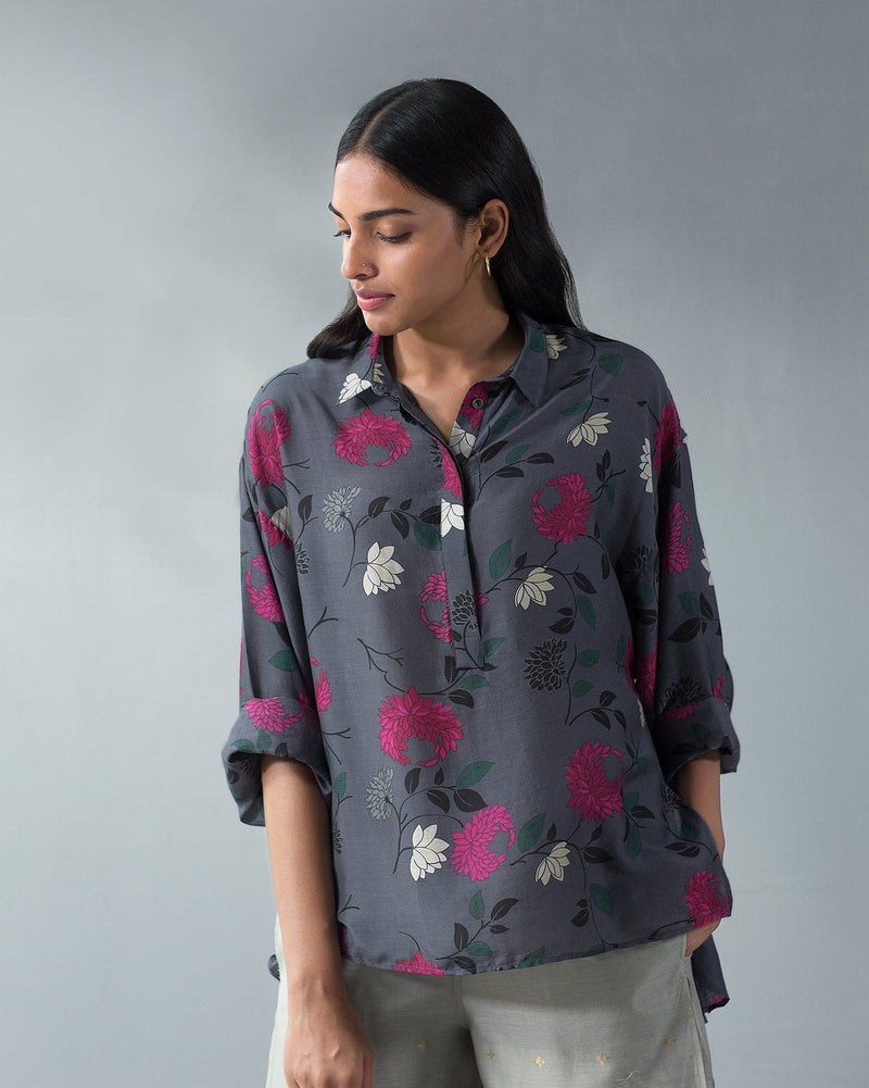 Pleated Back Top - Floral