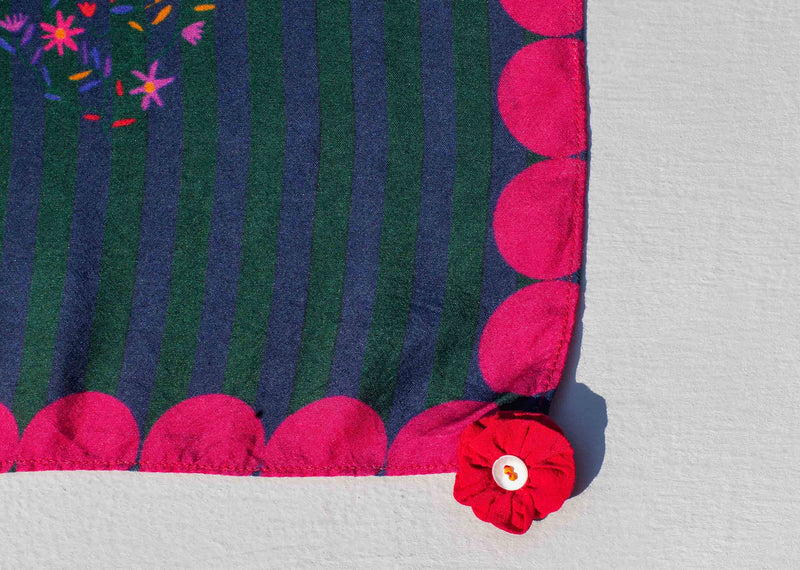Flowerette Stripe Scarf