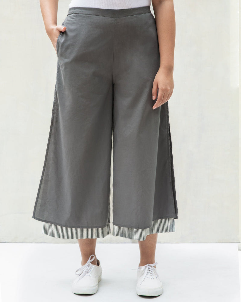 Marshmallow Stripe Pants - Charcoal