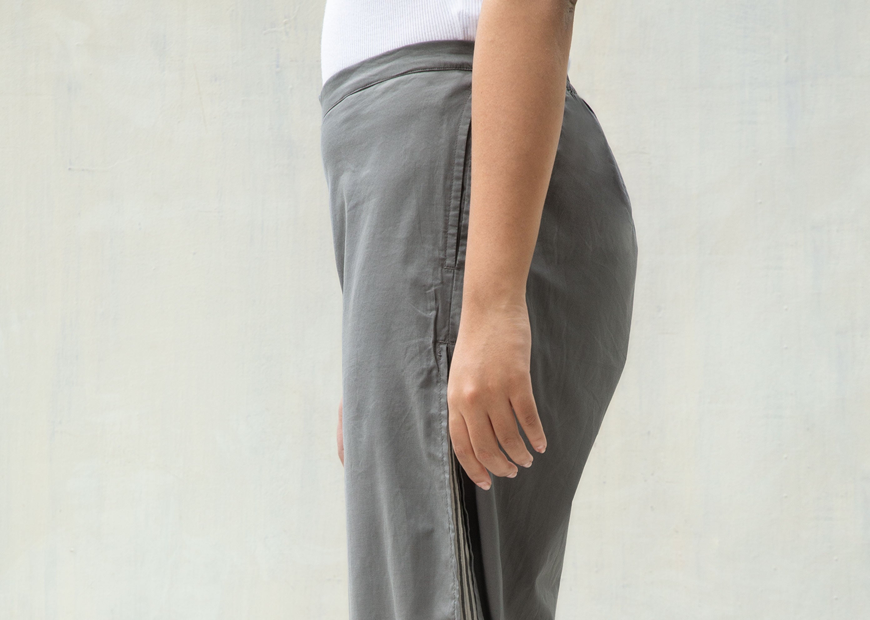 Marshmallow Stripe Pants - Charcoal