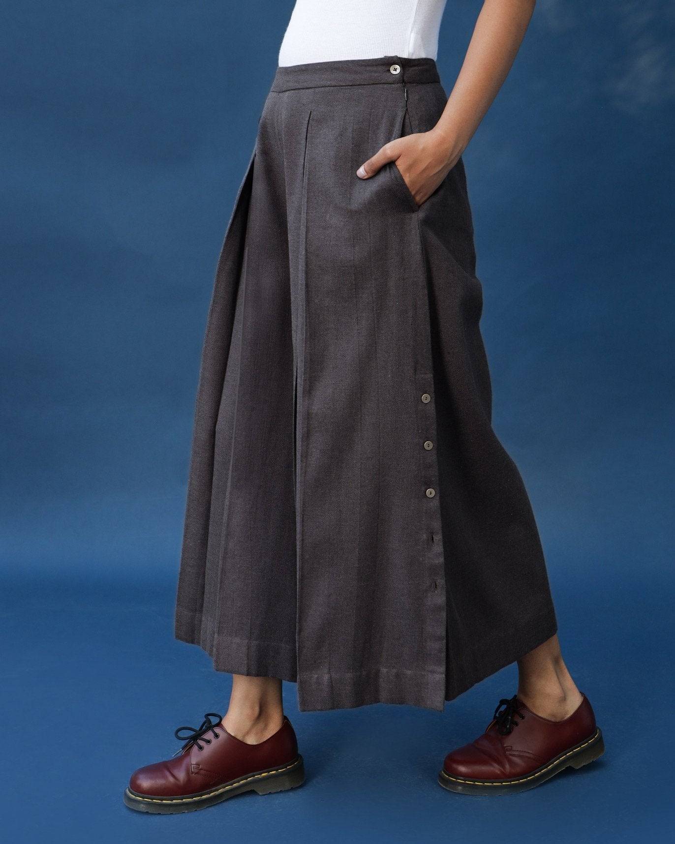 Pleated Flare Culottes