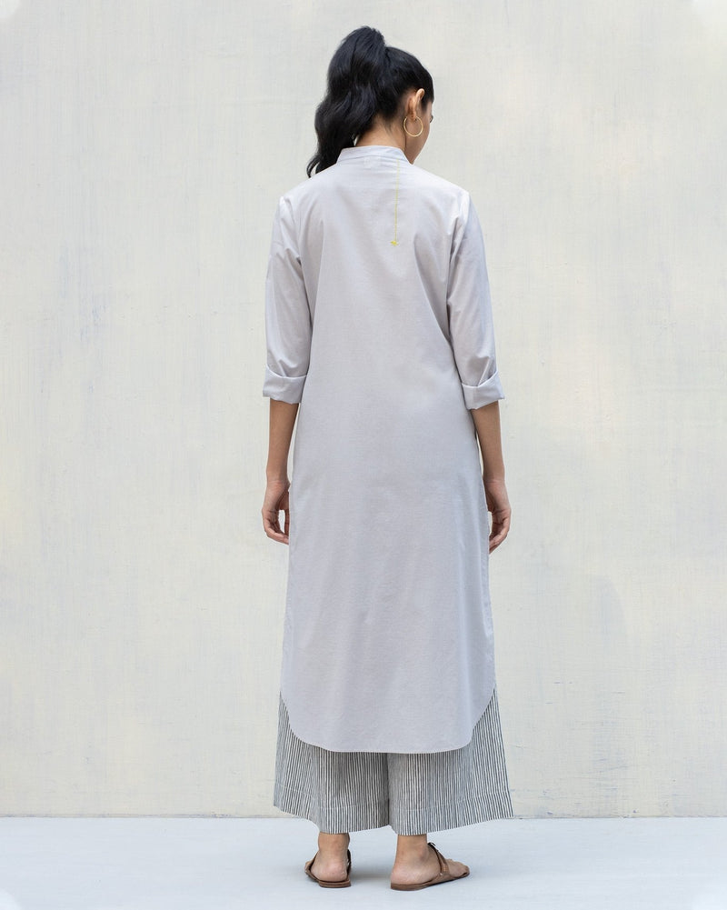 Long Length Kurta - Ash Grey