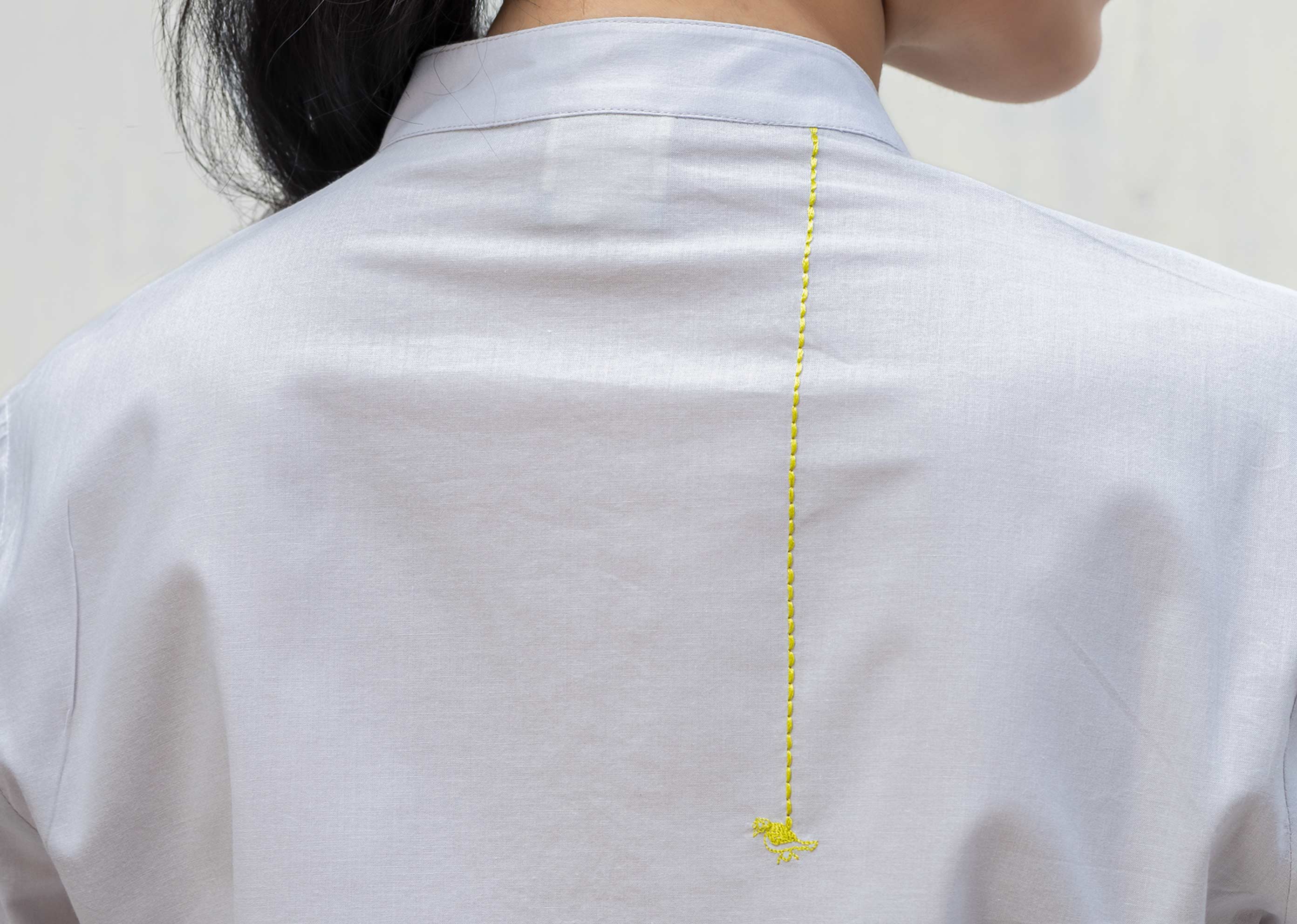 Long Length Kurta - Ash Grey