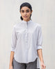Mandarin Collar Top - Ash Grey