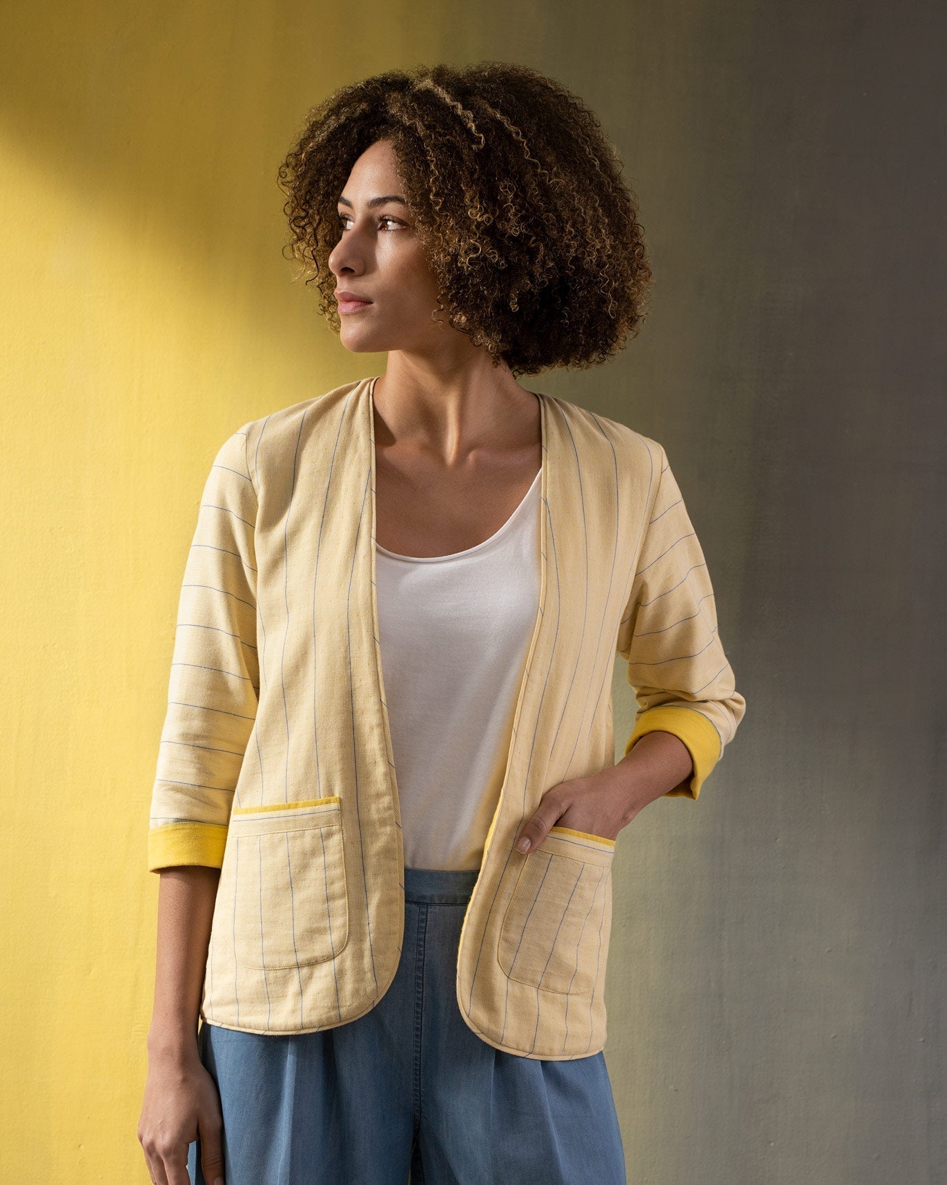 North Star Reversible Jacket - Yellow & White