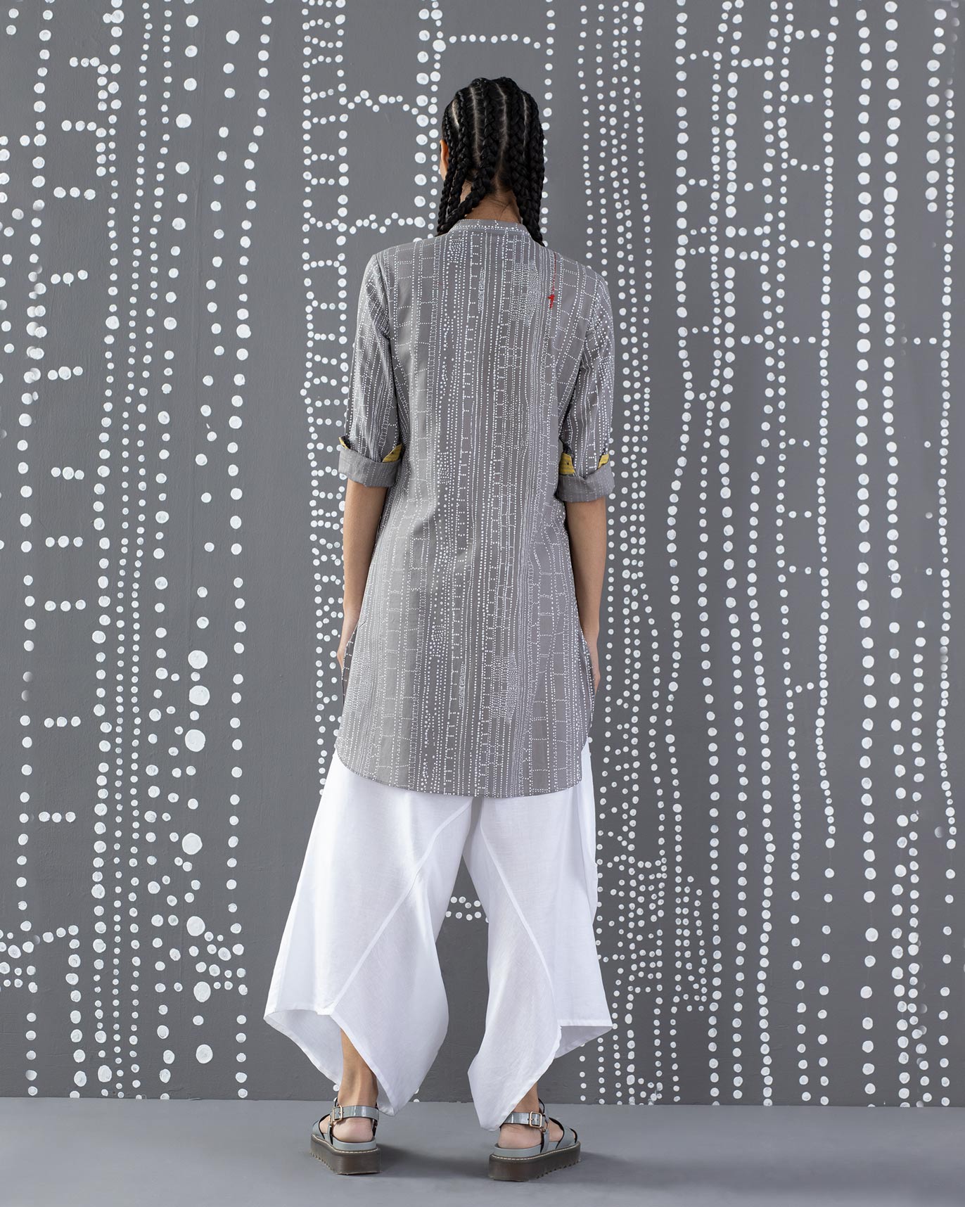 Basic Mid-Length Kurta - Grey