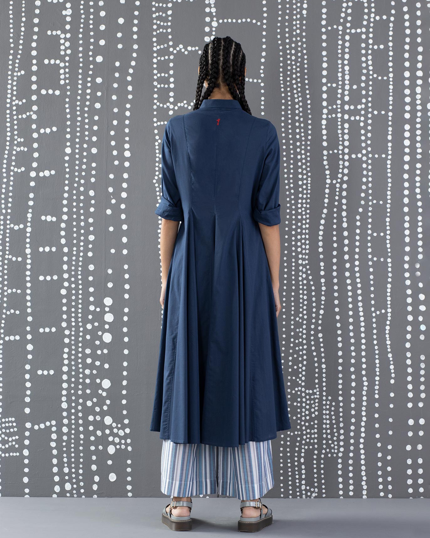 A-Line Gussette Kurta - Light Indigo