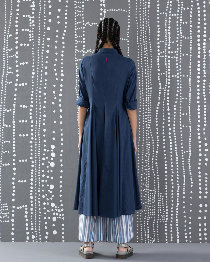 A-Line Gussette Kurta - Light Indigo