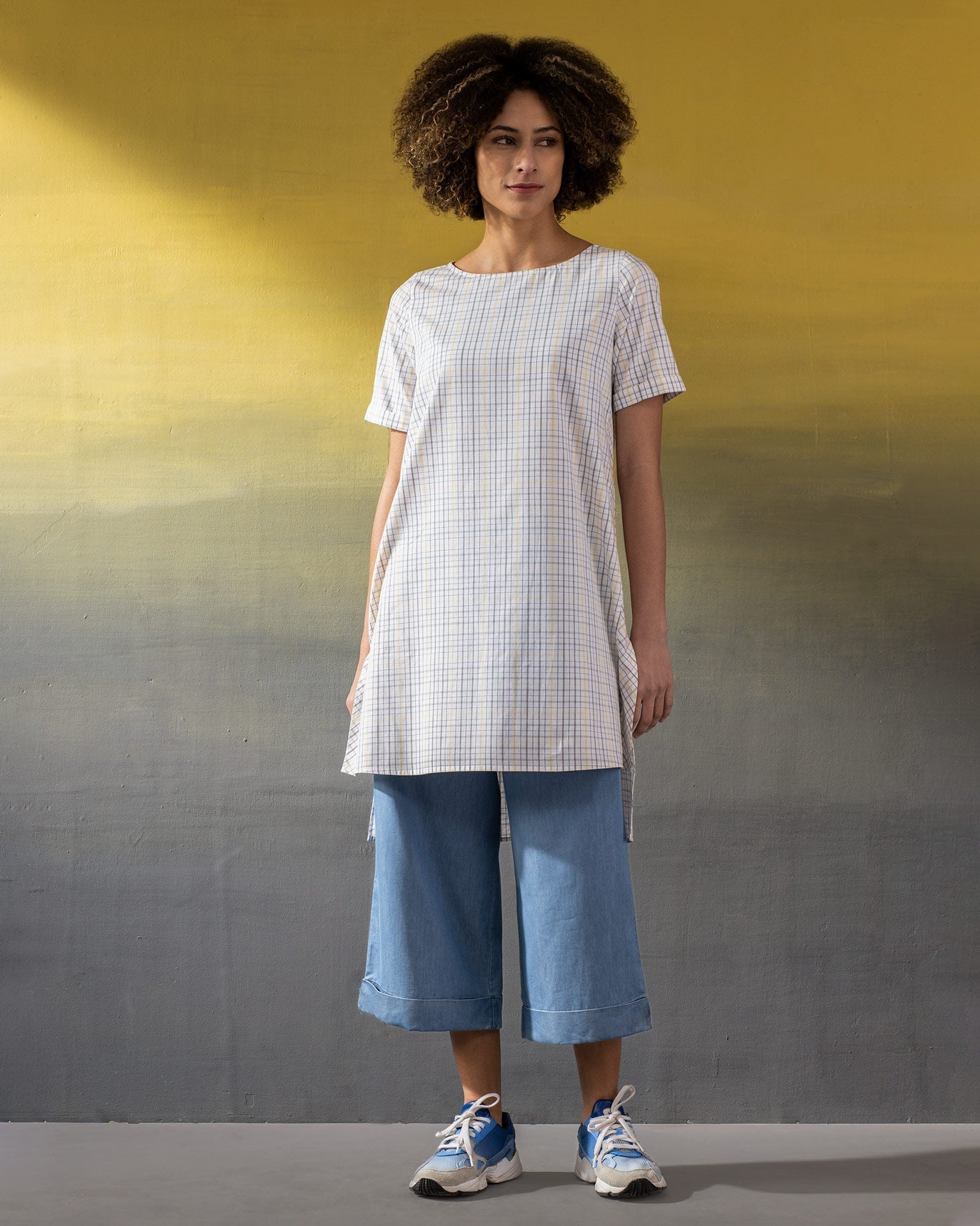 Highland Top - Charcoal & Yellow
