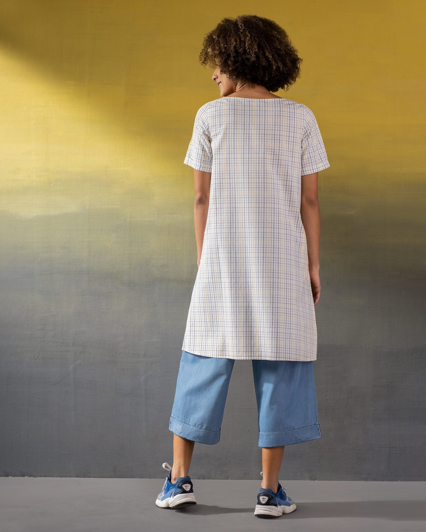 Highland Top - Charcoal & Yellow