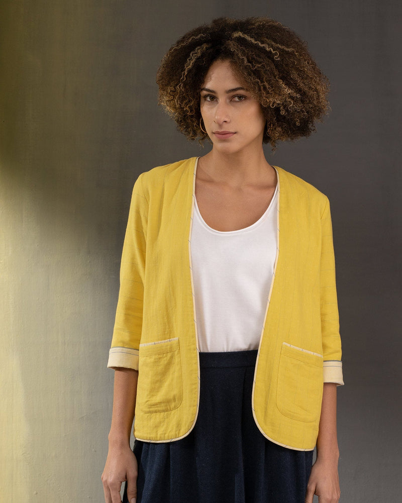 North Star Reversible Jacket - Yellow & White