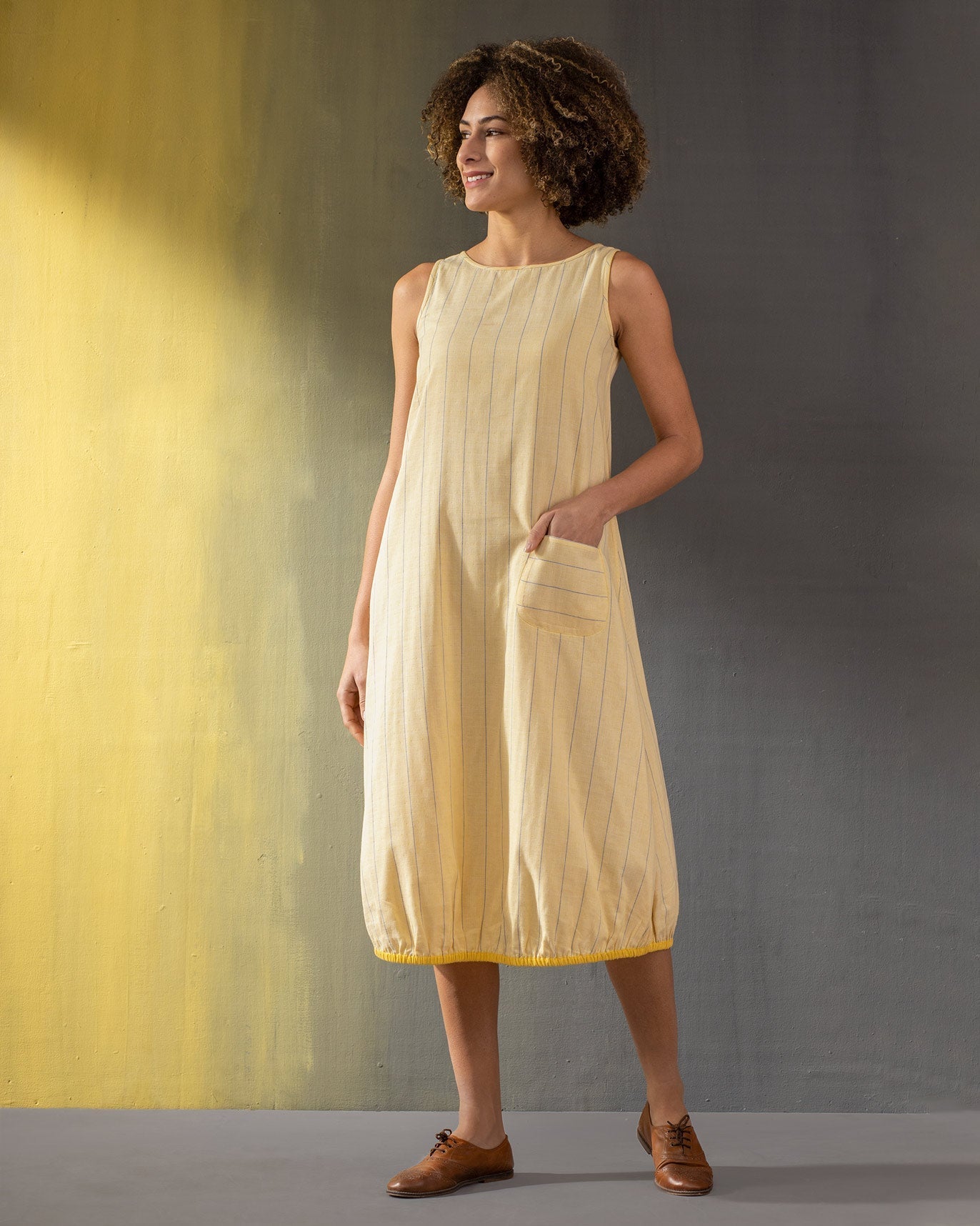 Joey Reversible Dress - Yellow & White