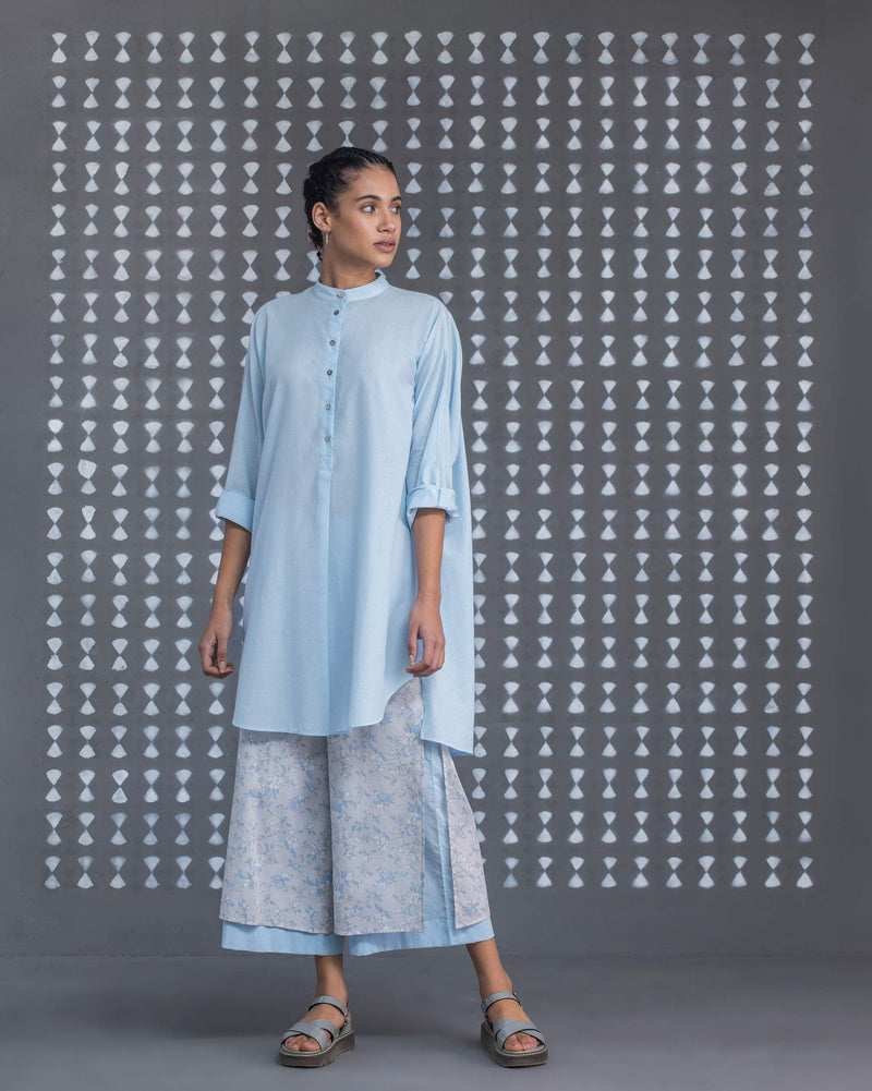 Back Tab Kurta - Blue