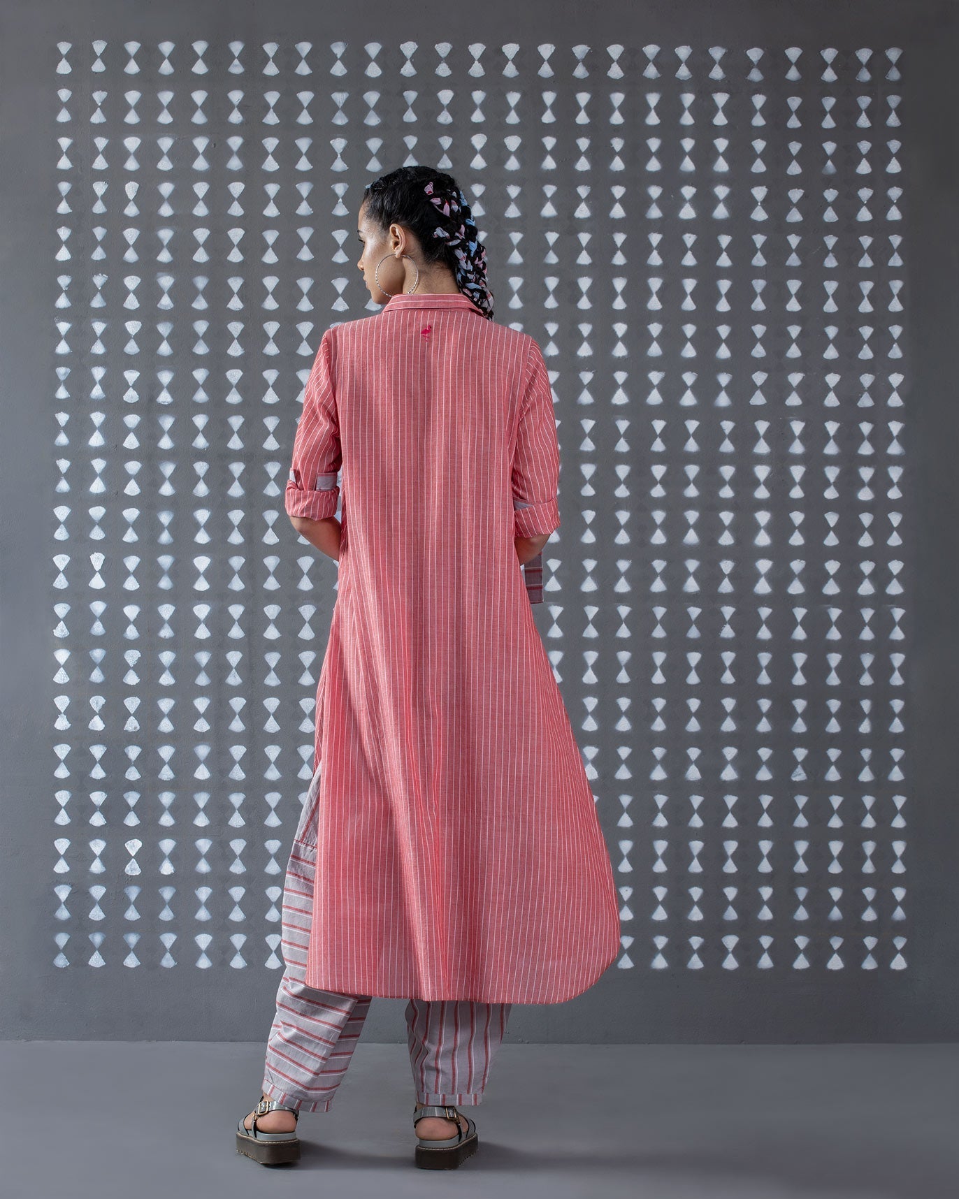 Front Open Kurta - Red