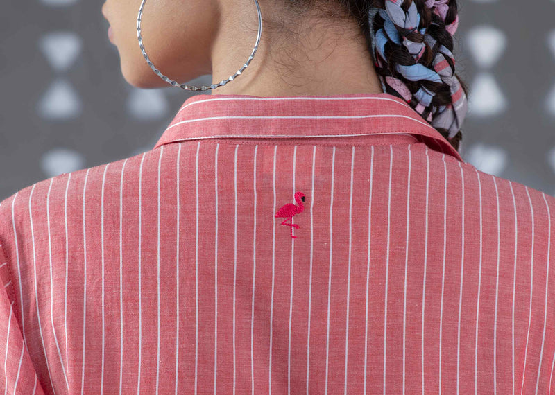 Front Open Kurta - Red