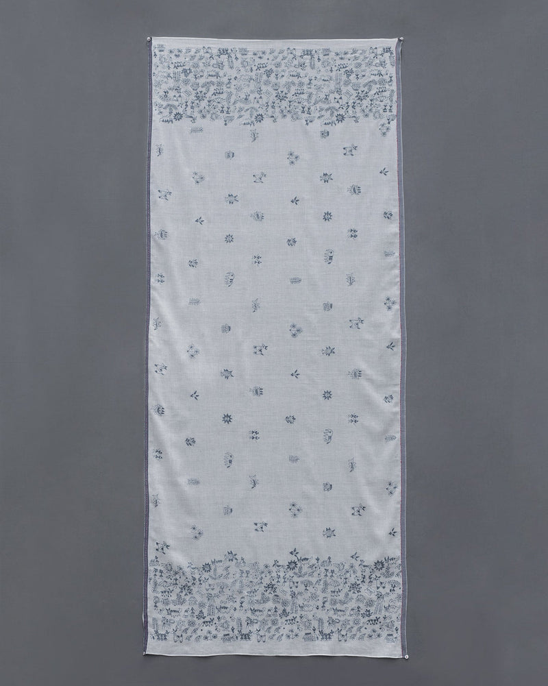 Kantha Stitch Scarf - White