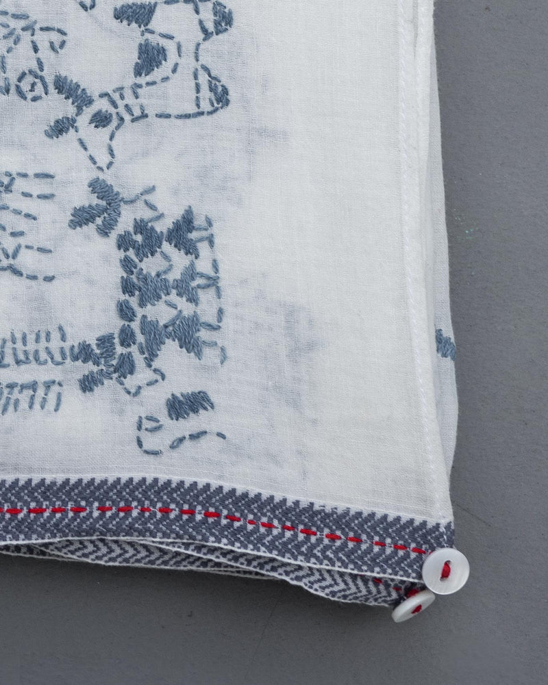 Kantha Stitch Scarf - White