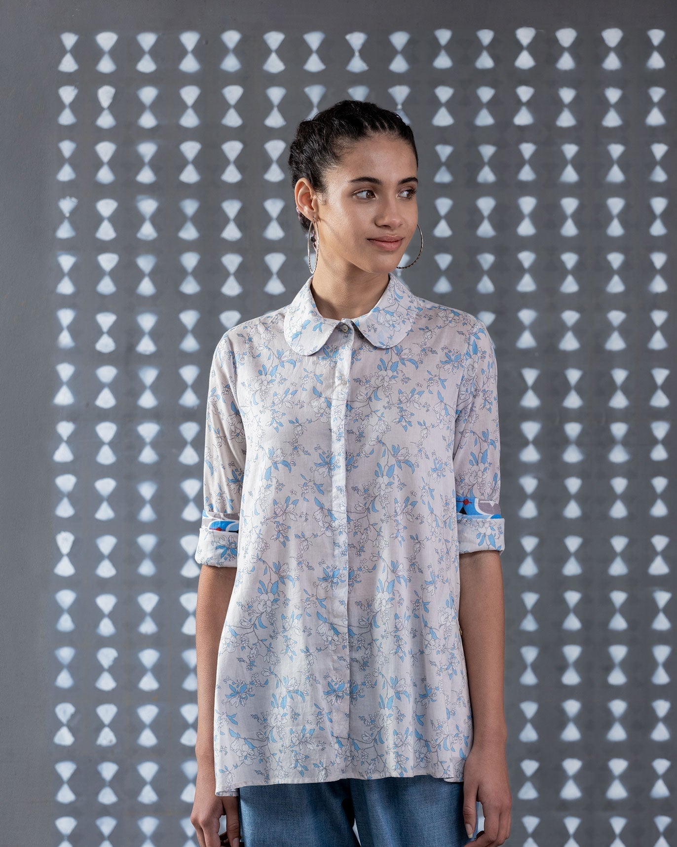 Box Pleat Shirt - Grey