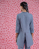 High-Low Placket Top - Blue