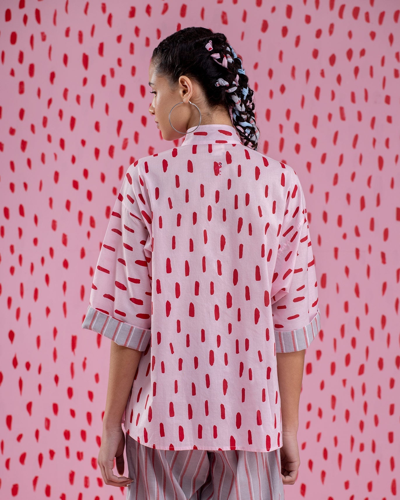 Band Collar Top - Pink