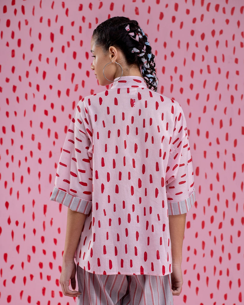 Band Collar Top - Pink
