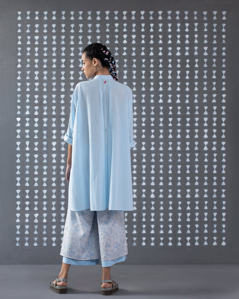 Back Tab Kurta - Blue