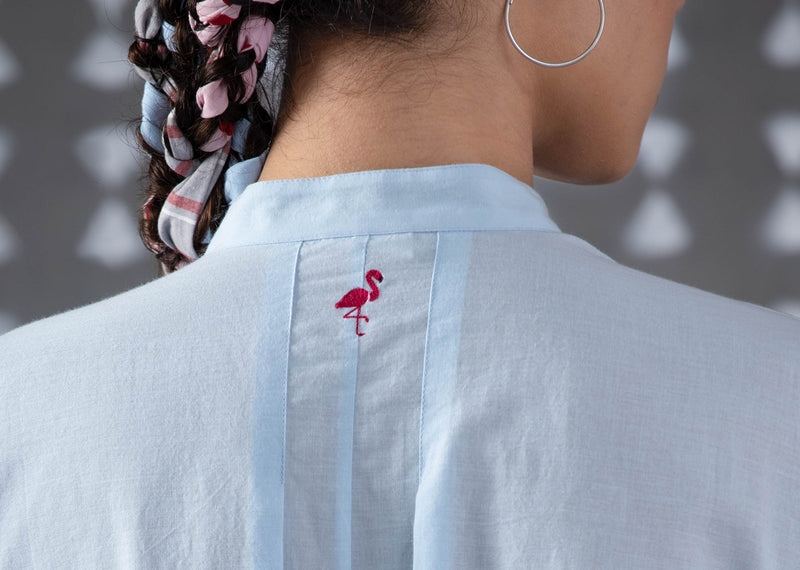 Back Tab Kurta - Blue