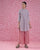 Basic Mid-Length Stripe Kurta - Red & Grey