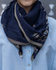 Kantha Stitch Scarf - Blue